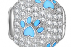 NinaQueen Huella de Cachorro Abalorio de Mujer de Plata de Ley S925.