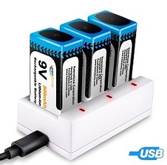 Baterías Recargables de Litio 9V